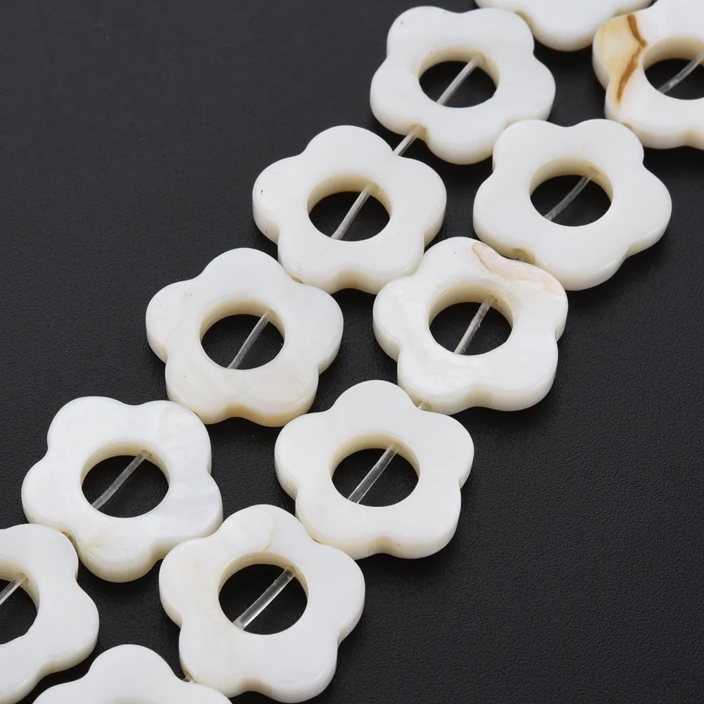 10 Strands Freshwater Shell Beads Frames Strands Dyed Flower Shell Beads for jewelry making DIY bracelet earring decor