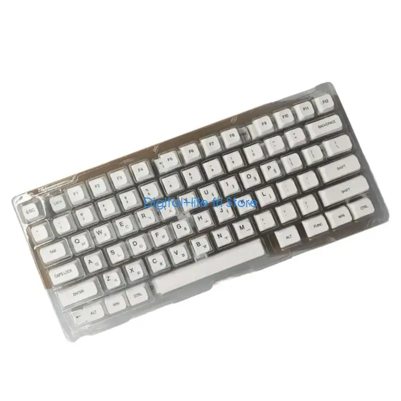 E06D 120 Keycap Set Minimalist White Keycaps for Mechanical Keyboard English Japanese Russian Korean Languages