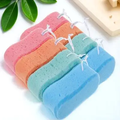 8 قطع من إسفنجة الاستحمام للاستحمام مع مادة إسفنجية ناعمة أداة تنظيف وتقشير شكل بسيط مناسبة للبالغين