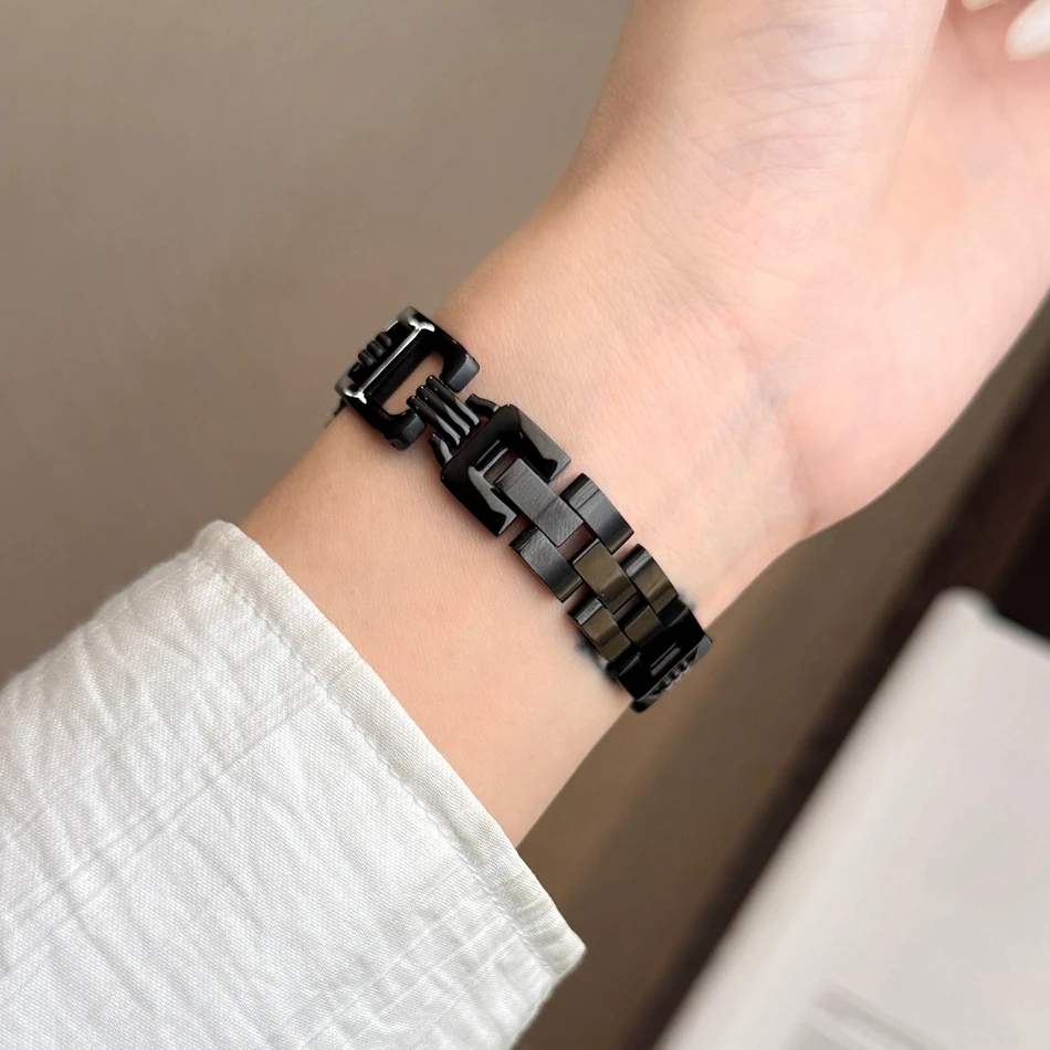 سوار من الفولاذ المقاوم للصدأ عالي الجودة لساعة Apple Watch Series 10/9/8/7/6/5/4/3/2/1 42 ​​مم 44 مم 38 مم 40 مم 41 مم 45 مم 46 مم 49 مم عصري ومتين للجنسين سهل التعديل
