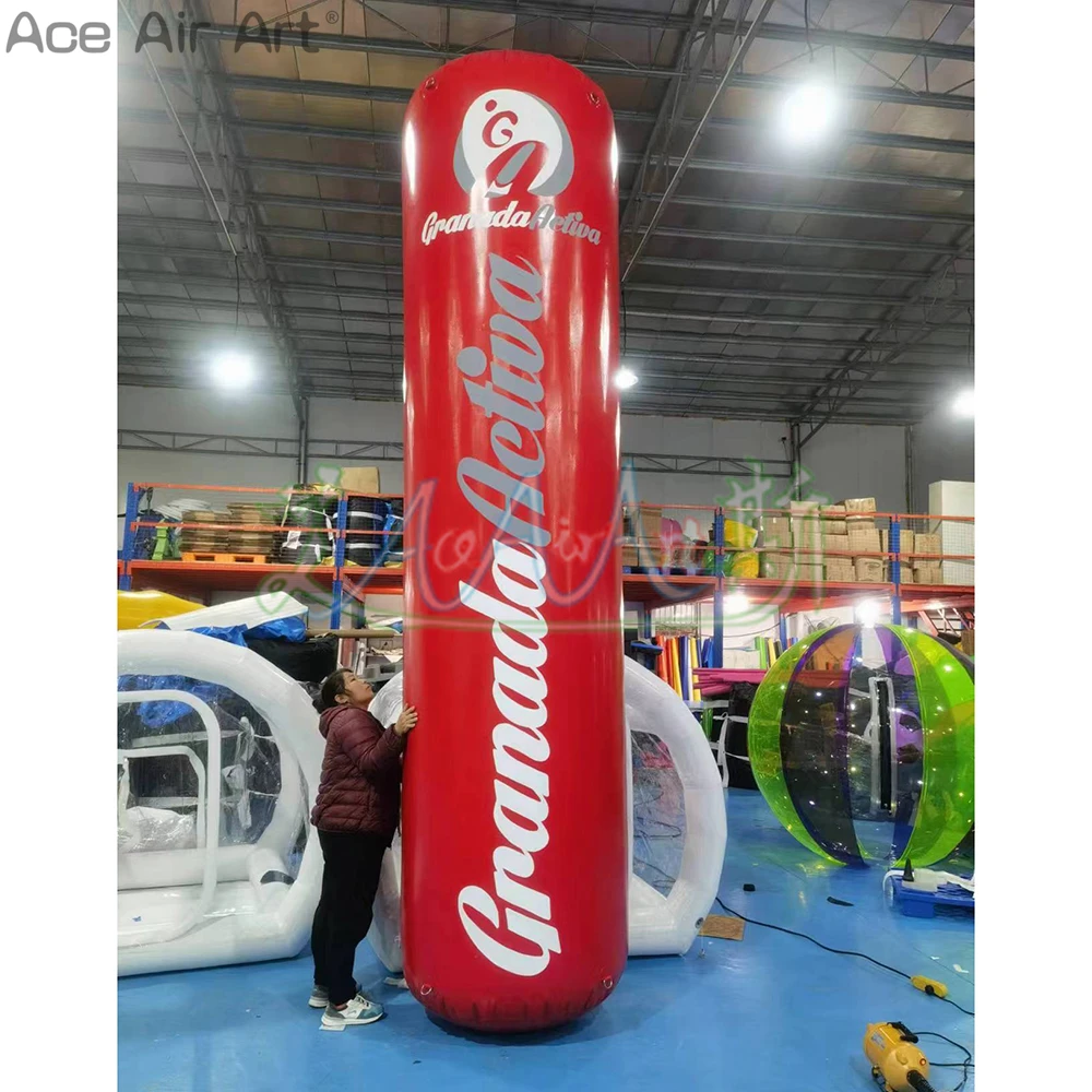 4mH*1m Diam Inflatable Wate Tube Airtight Advertising Pillar with An Air Pump for Event Fun or Promotion