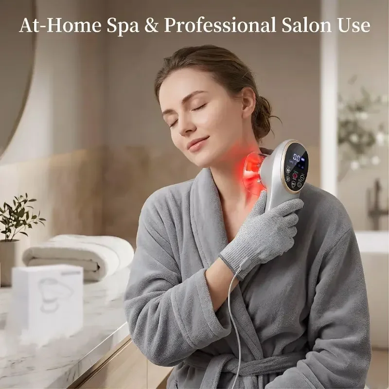 

Электрический массажер для баночного массажа и гуаша с микротоками EMS, термотерапией и отрицательным давлением для детоксикации тела, снятия боли и лимфодренажа