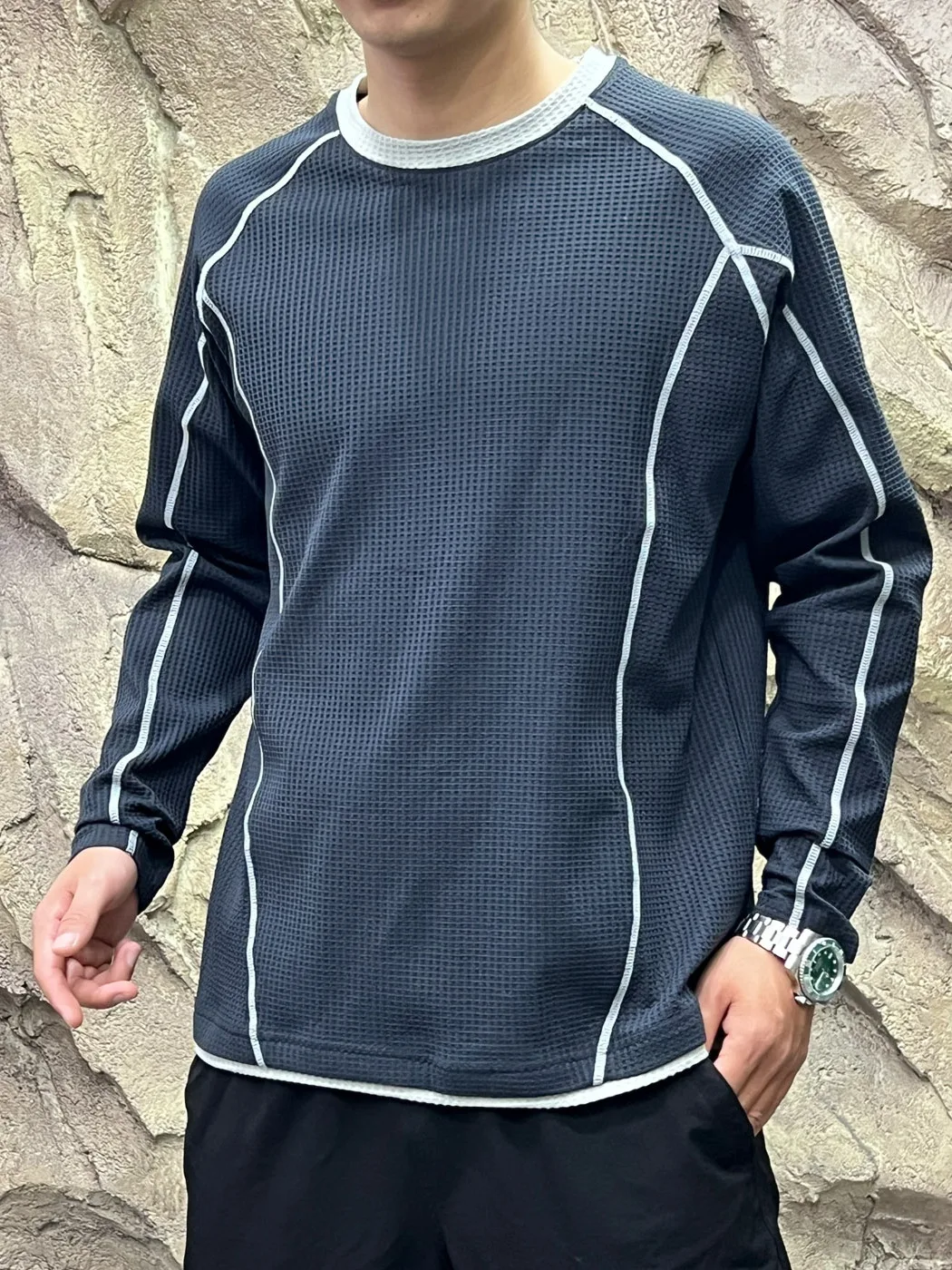  Washed Sweat-Wicking Breathable Base Shirt for Men And Women Outdoor Spring Autumn Casual Style Long Sleeve T-Shirt