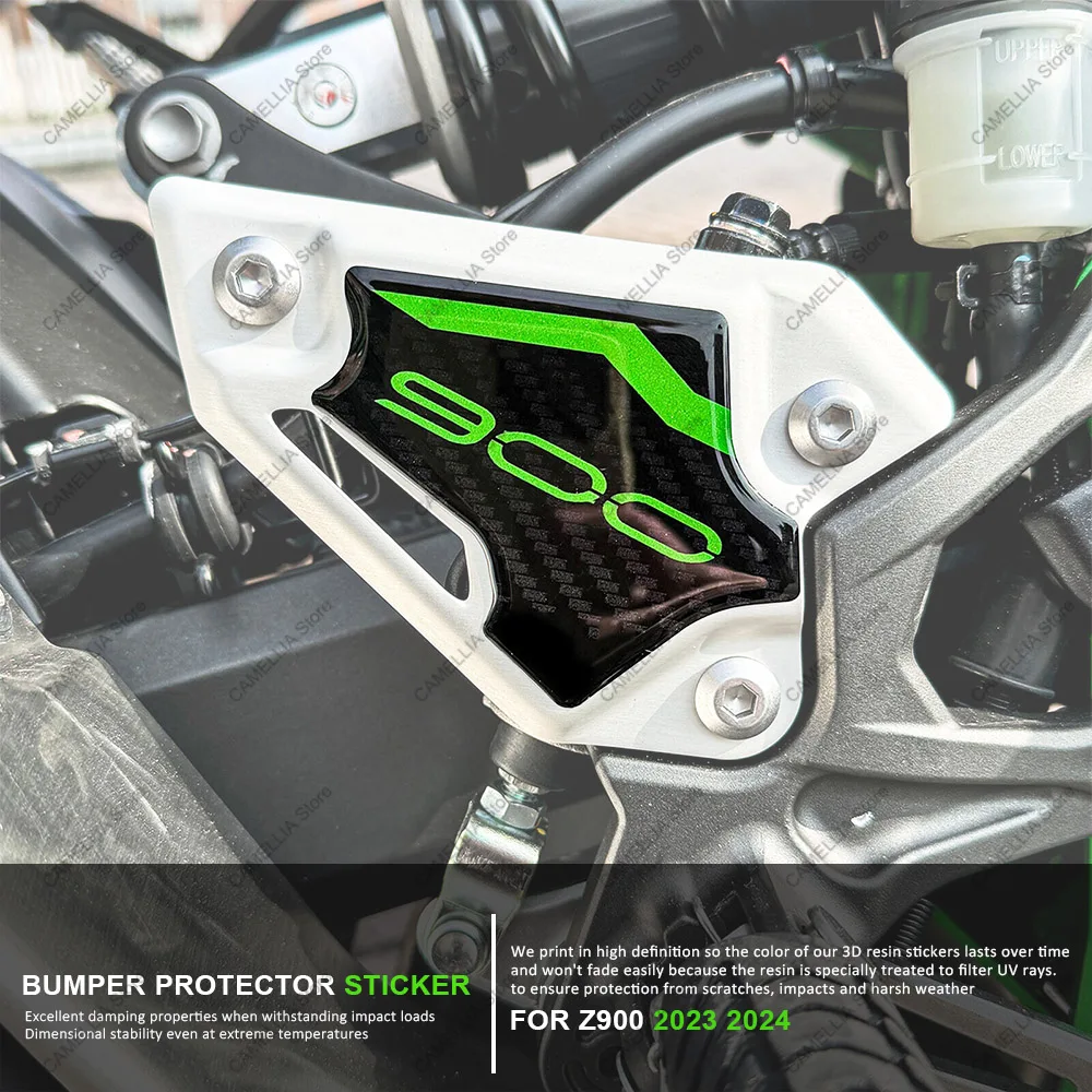 Bumper Protector Adesivo Set, 3D Resina Epóxi Adesivos, Acessórios da motocicleta, Kawasaki Z900, Z 900, 2023, 2024