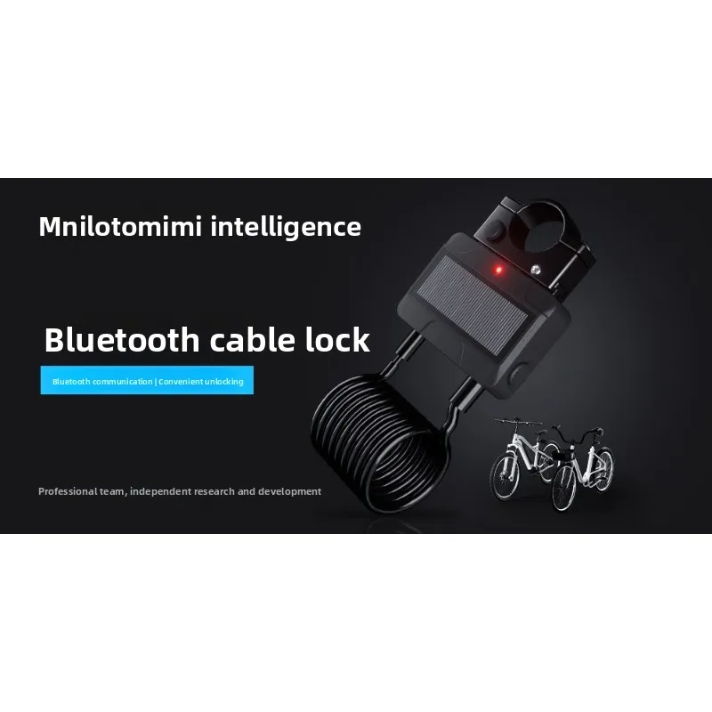 New Trend Anti Thft Alarm Long Battery Life Solar Panel Smart Cycle Bluetooths Cable Lock for Electric Hybrid Bike