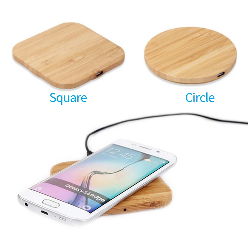 Quick Charge Wood Wireless Charger for Mobile Phone 5W Wooden Wireless Charger USB C Fast Charging Pad Stand without Cable