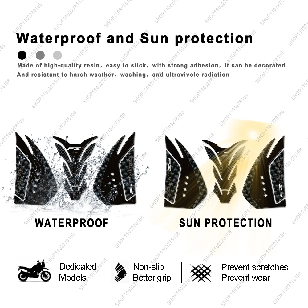 For YAMAHA FZ1 fz1 Motorcycle Anti slip Tank Pad Side Traction Pads Protector Sticker 3D gel Resin Stickers kit