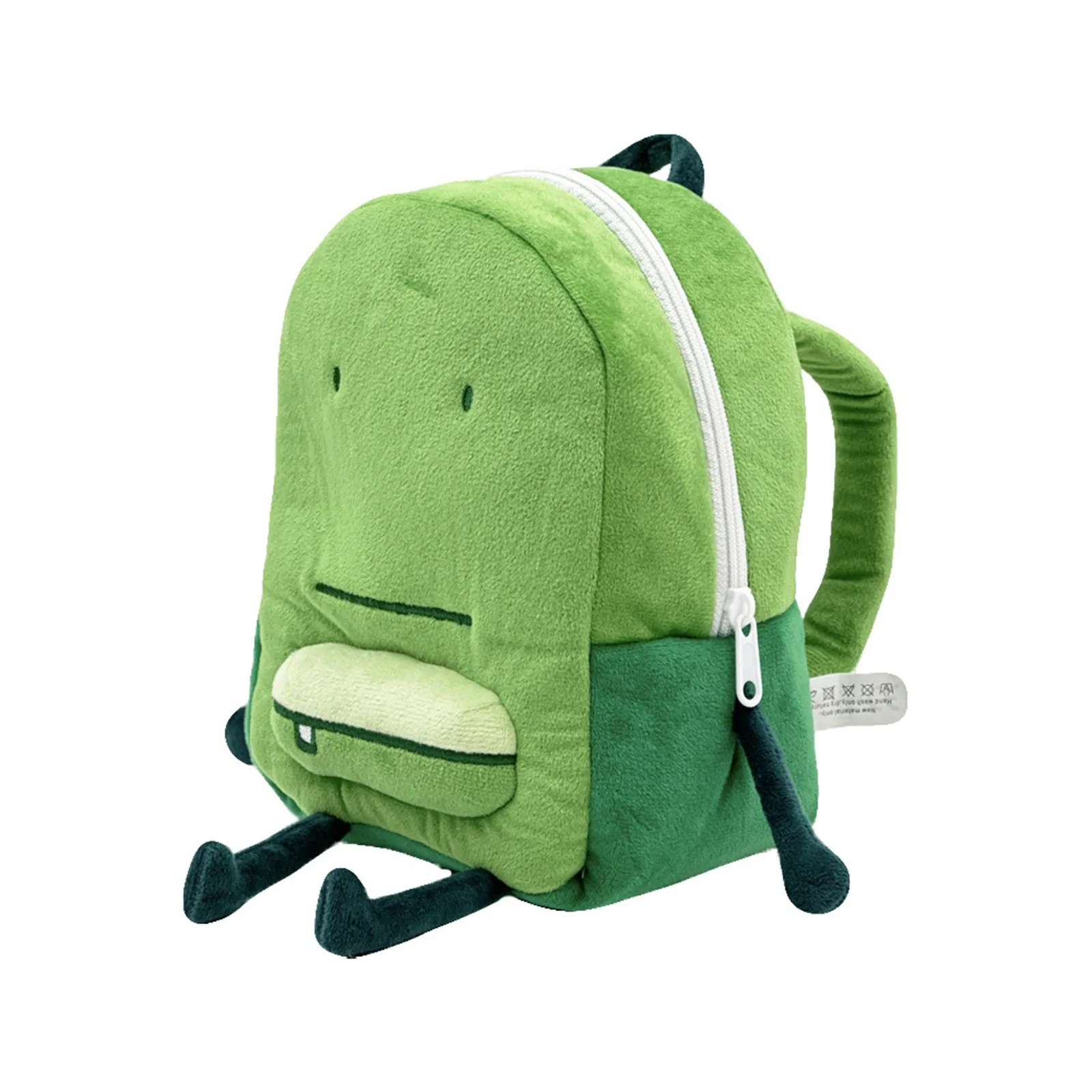 Kawaii Liam Plush Backpack Cute Green Shoulder Plushie Bag Creative Funny Doll Toys School Bags For Kids\' Birthday Gifts