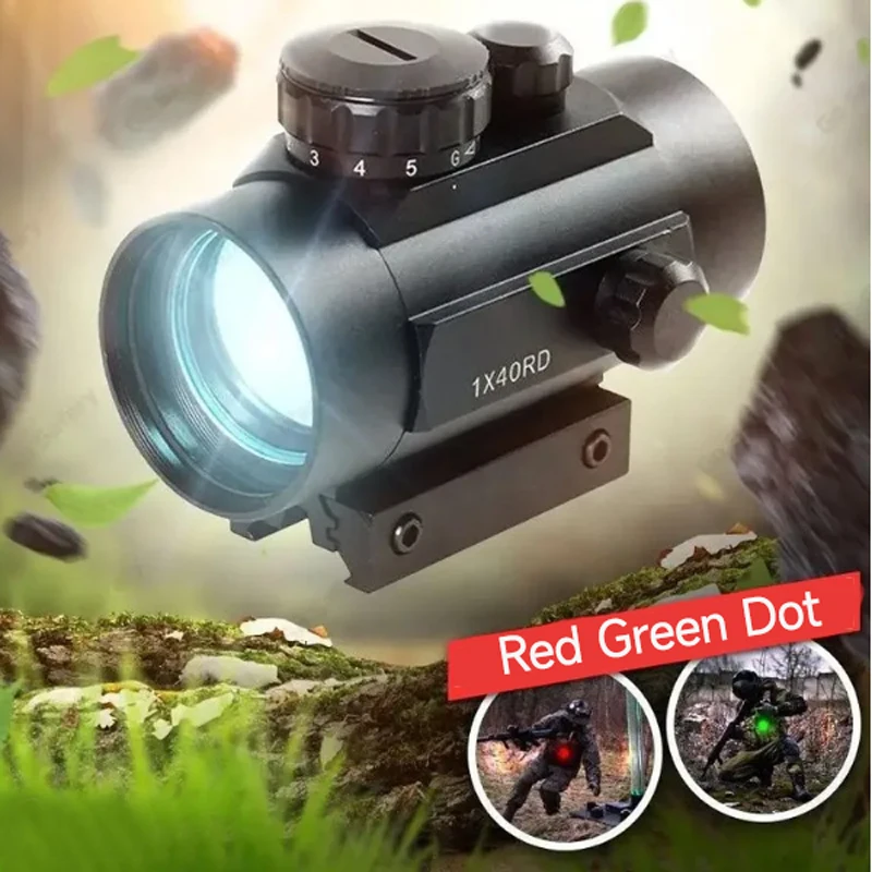 

Red Green Dot Tactical 1x40 airsoft Holographic Scope Hunting Sight Riflescope Sight with Free 11mm & 20mm Mount Rails