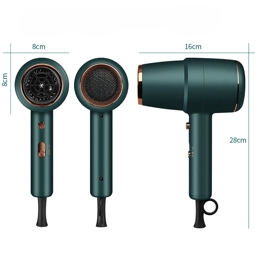 Profesjonalna suszarka do włosów silny wiatr jonów ujemnych 1500W Blowdryer z redukcją szumów leczenie gorące i zimne powietrze szybkie suche włosy
