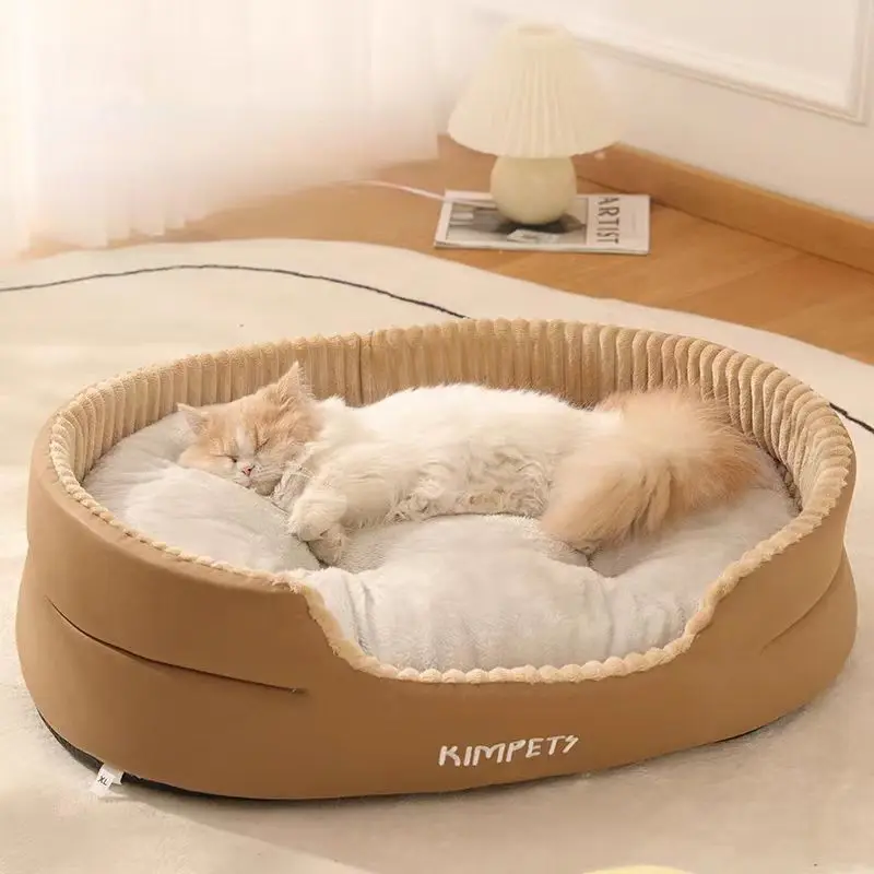 Thickening Warm Pet Cat Bed Removable Washable Cat Baskets Cushion Mat Square Plush Kennel for Small Medium Dog Sofa Beds