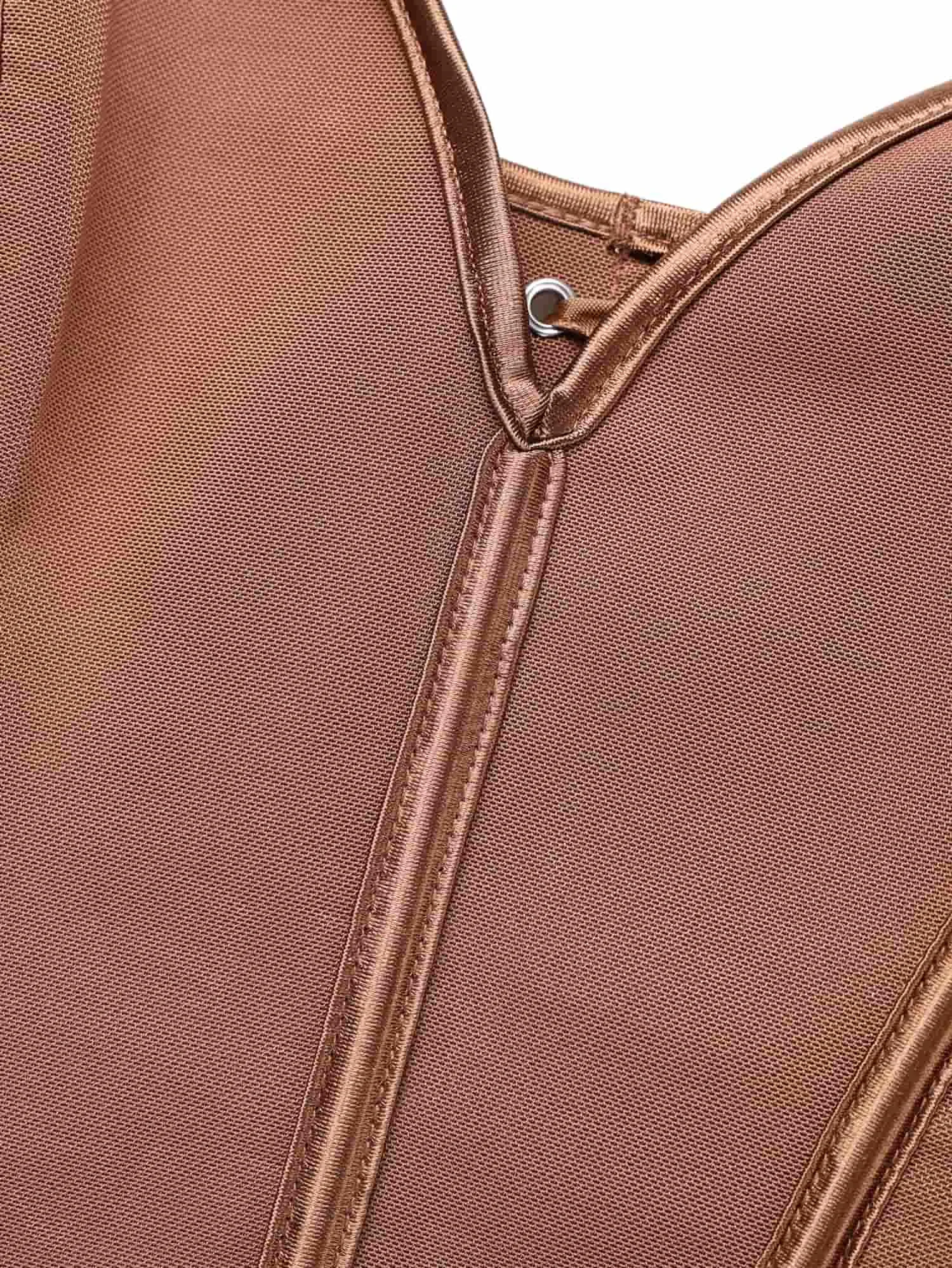 Damen trägerloses Sweetheart-Ausschnitt-Korsett-Top aus festem Webstoff mit Schnürung am Rücken, ohne Polsterung. – Detail 23