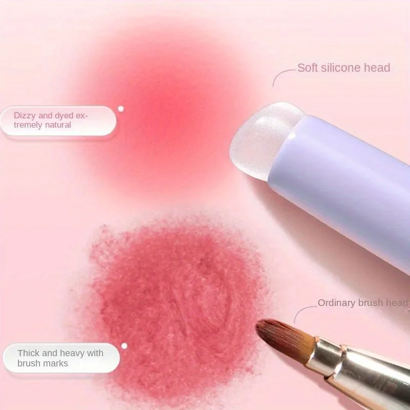 Silicone Lip Brush with Cover - Portable Round-Tip Applicator for Easy Lipstick & Concealer Blending, Ideal for Beginners