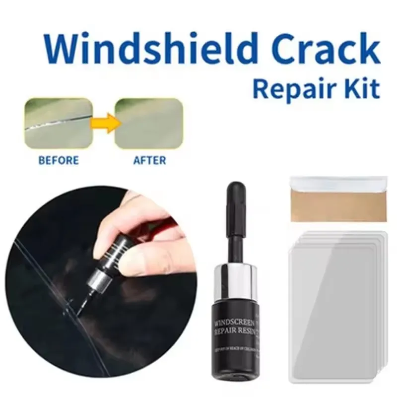 For Long Big Chip Crack Car Windshield Repair Tool Window Glass Windscreen Restoration Kit Renew Full Set Resin Cup Blade Film