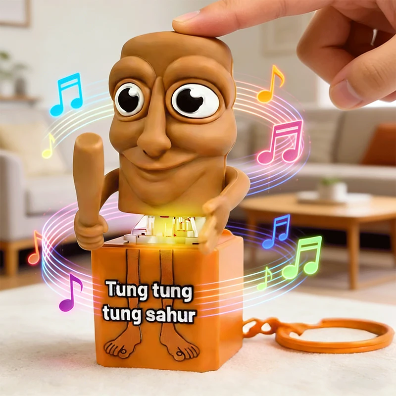 

Tung tung tung Sahur Keychain Wooden Stick Man Button Keychain Luminous Pendant Anime Peripheral Decor Decor Gift Toys