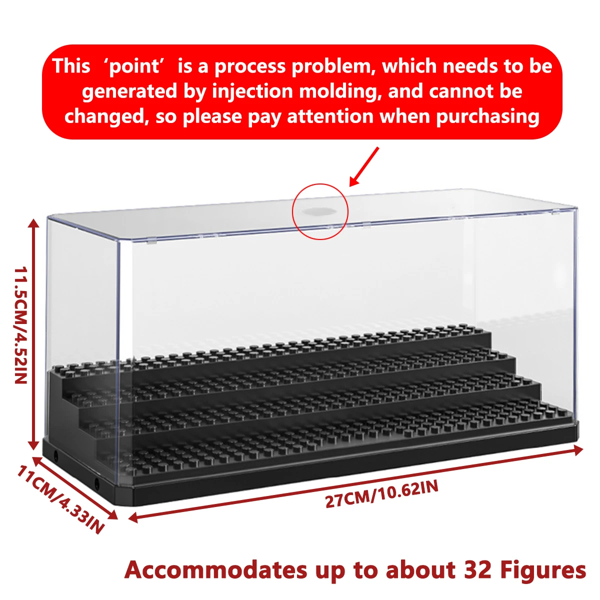 NONE Acryl-Minifiguren-Vitrine, stapelbare und staubdichte Baustein-Displaybox für Lego-Actionfiguren, bietet Platz für bis zu 32 Figuren 3