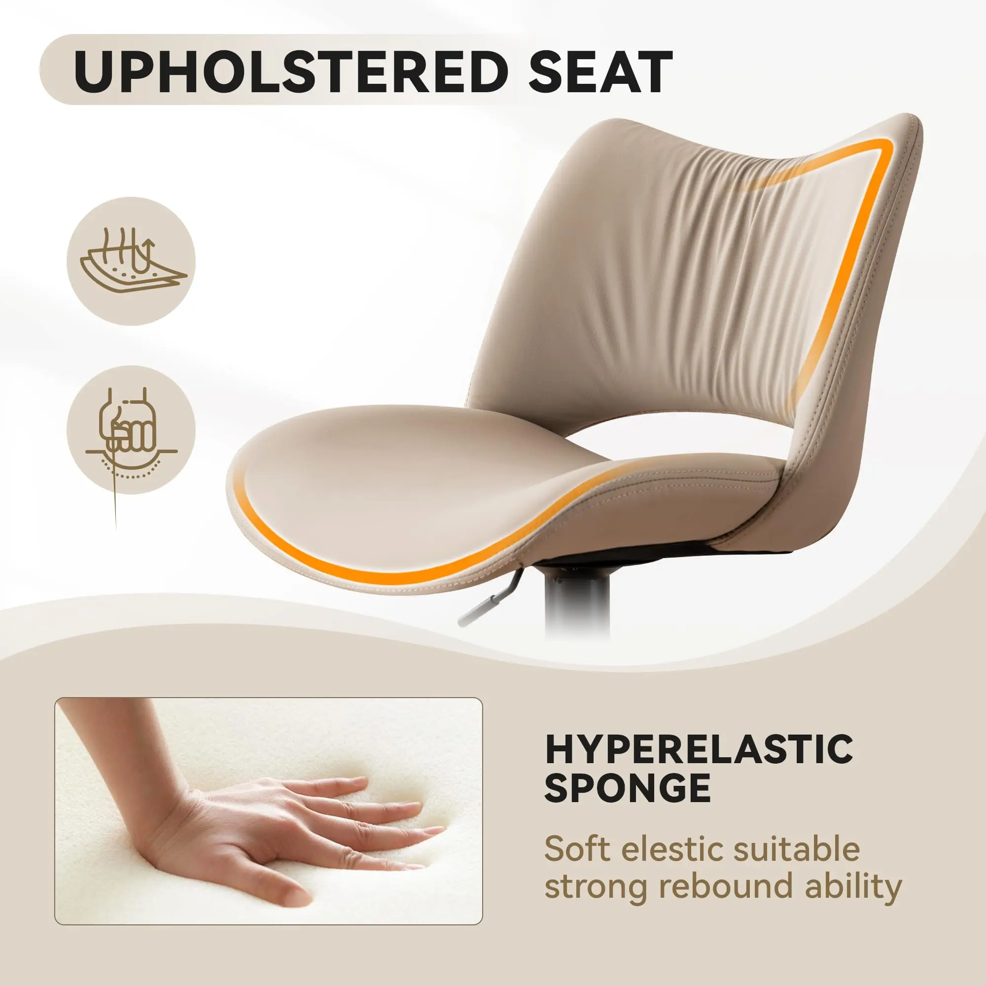 أثاث الطعام كاكي بو الجلود كرسي بار مبيعات المصنع مباشرة ارتفاع حديث قابل للتعديل قطب منخفض مسند الظهر بار مقعد مرتفع #3