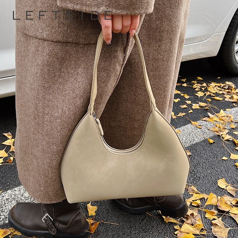 

LEFTSIDE Small PU Leather Underarm Bags Lady Shoulder Bag for Women 2024 Winter New Trend Y2K Females Handbags and Purses