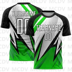 Niestandardowe koszulki piłkarskie Black White-Aurora Green Sublimation Personlized Team i you name number T-Shirts