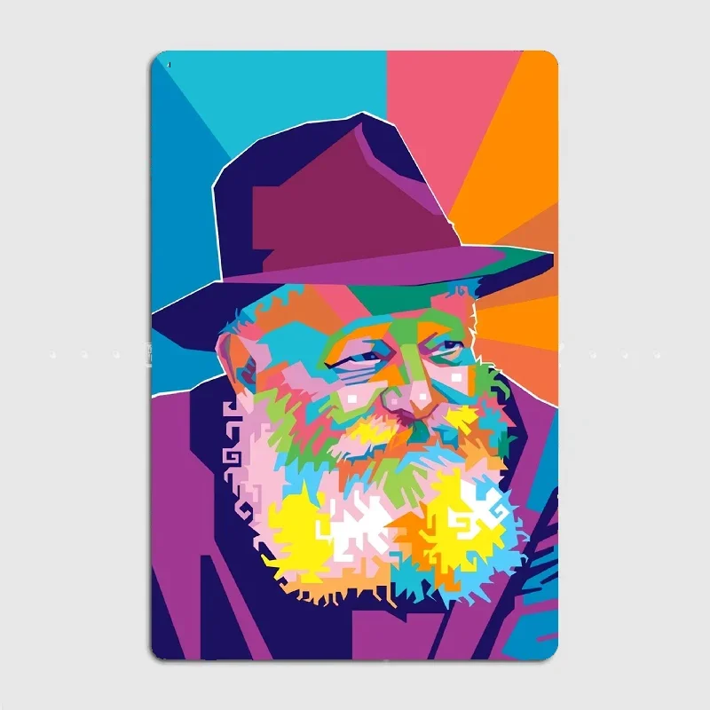 Menachem Mendel Schneerson Mendel Schneerson Metal Plaque Poster Muurschildering Keuken Ontwerpen Plaques Emaille Bord Posters