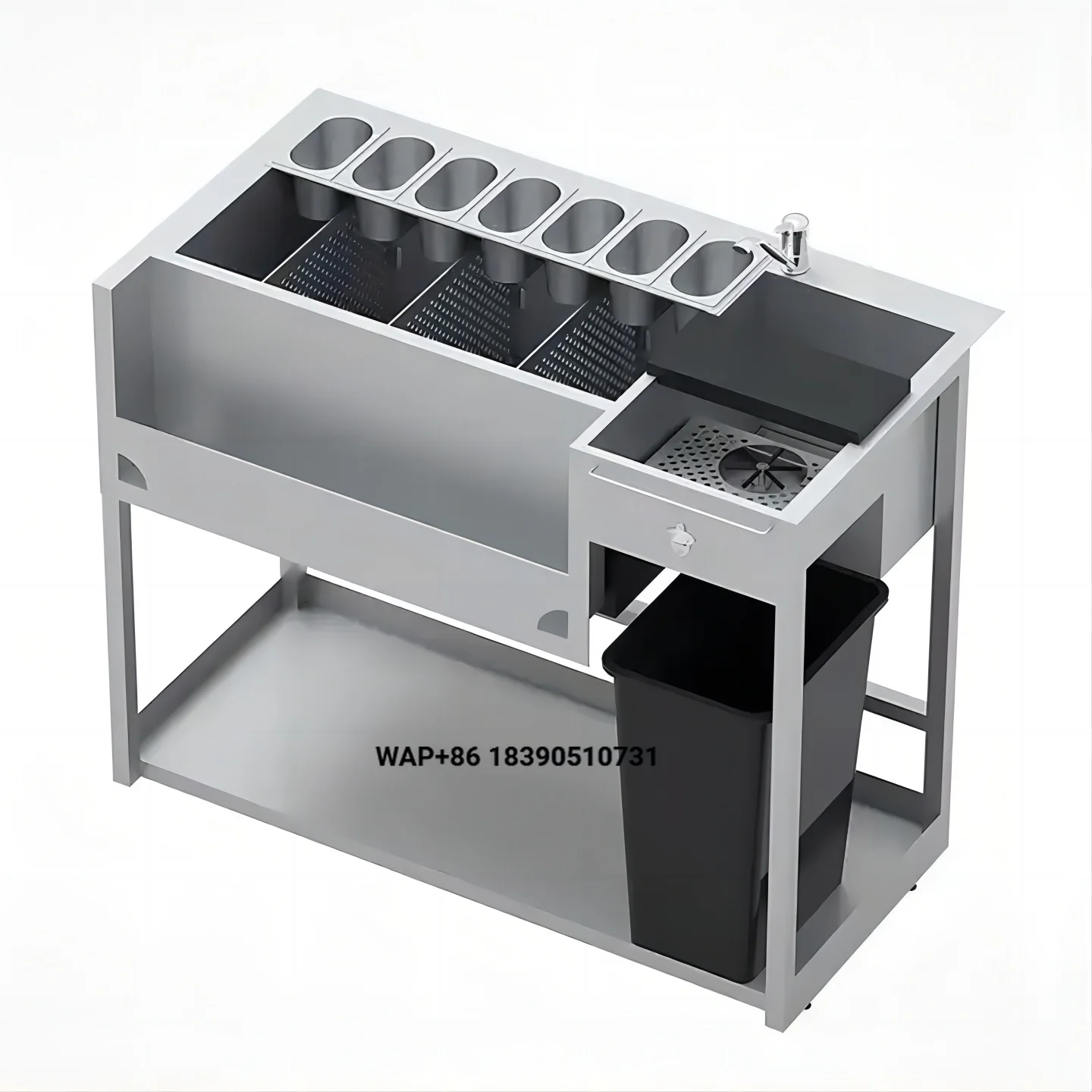 Restaurant Hotel Open Kitchen Cocktail Bar Counter Marble Table Bar Equipment and Utensils Set Salad Bar Drink Display