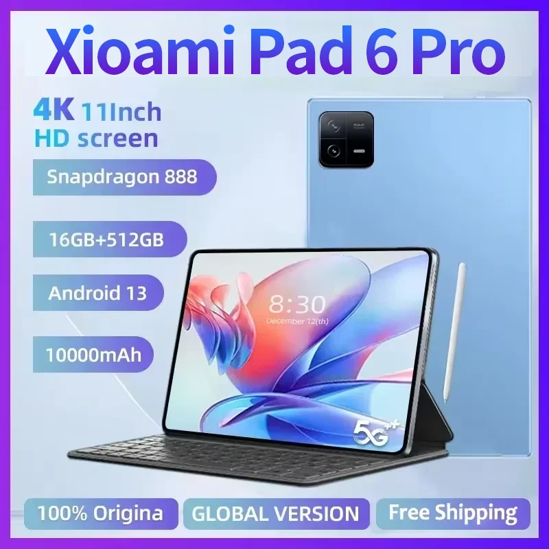 2024 Original Snapdragon 888 Pad 6 Pro Global Version Tablet PC Android 13 xioa mi RAM 16GB ROM 1TB 5G HD 4K Screen WIFI Mi