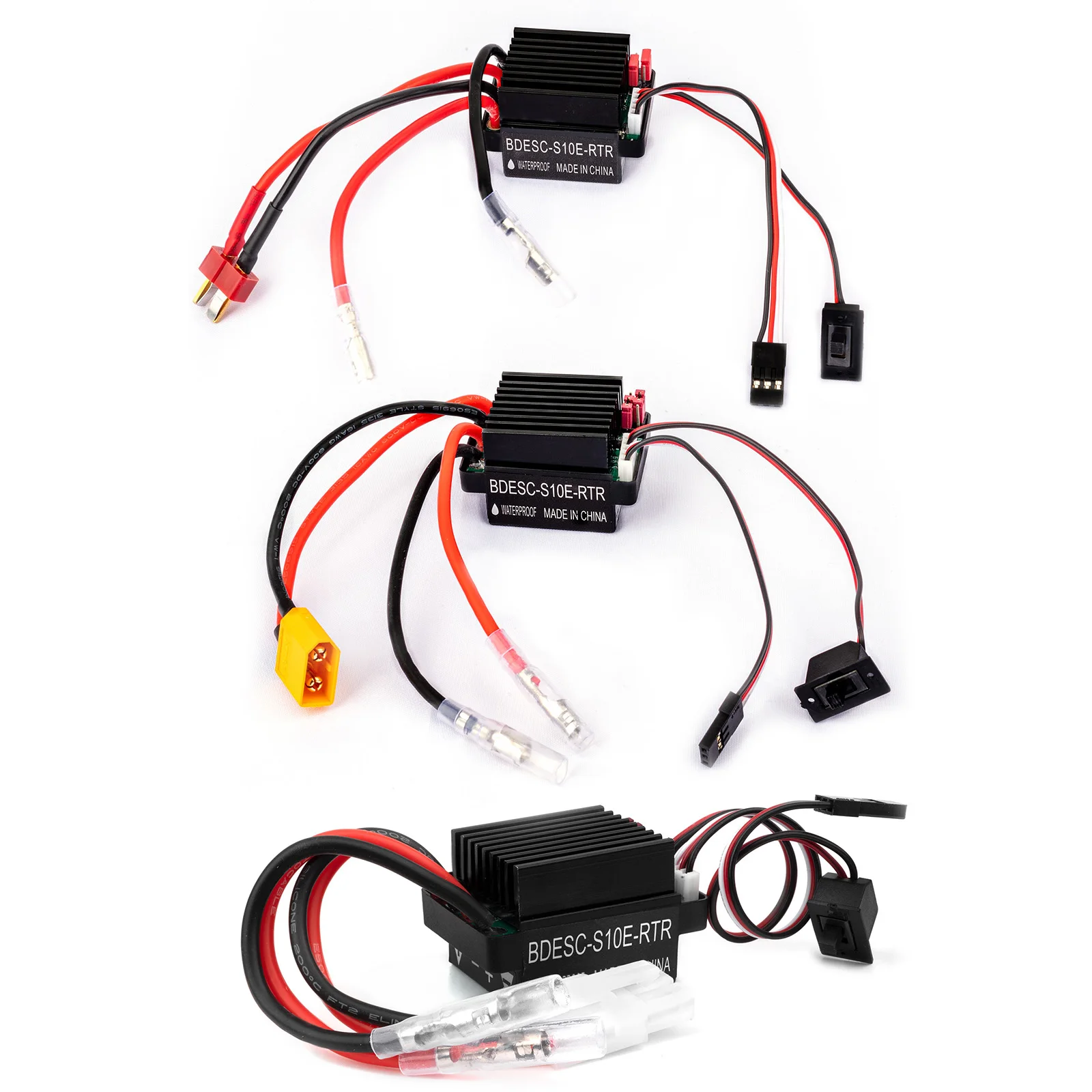 60A RC Brushed ESC – 6V 2A – Mit T-Stecker – Für Traxxas, HSP & 1/10 RC-Cars – Rot – Inkl. Kühlkörper, Überhitzungsschutz