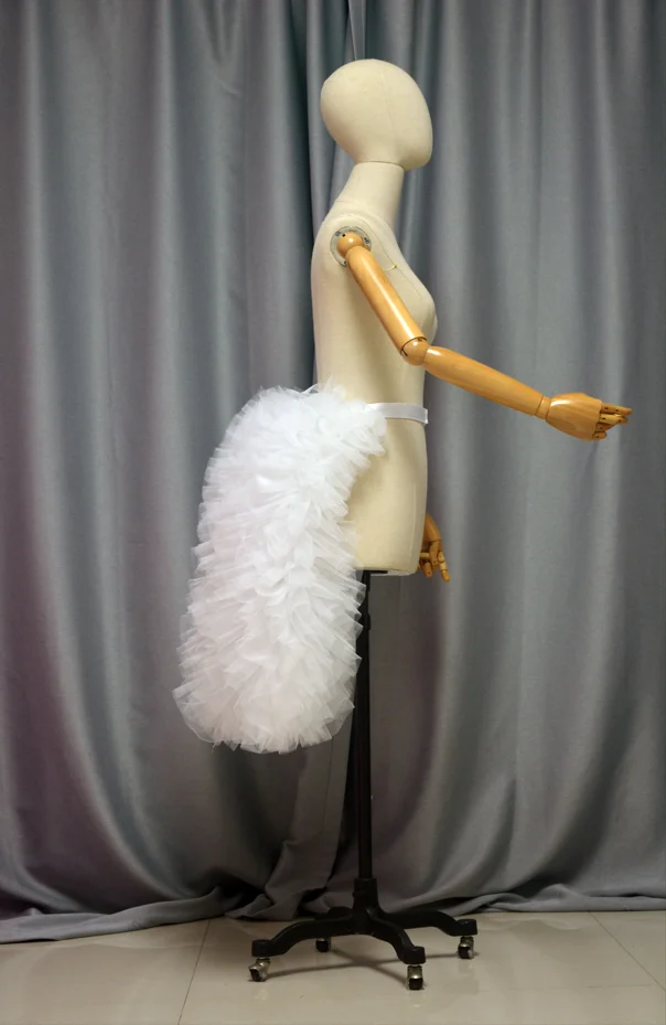 Fluffy Tulle Trailing Stage Dance Costume Dress - close-up view