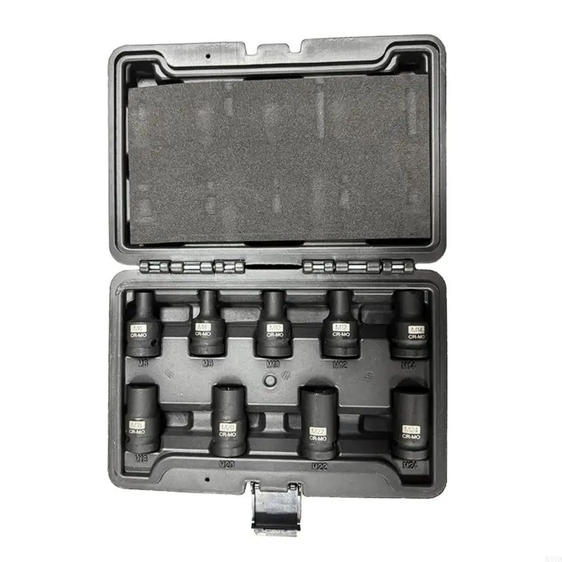 Tap Set with 1/2-Inch Square Drive, Chrome- Steel Construction and Case for Thread Repair Tasks M4YD