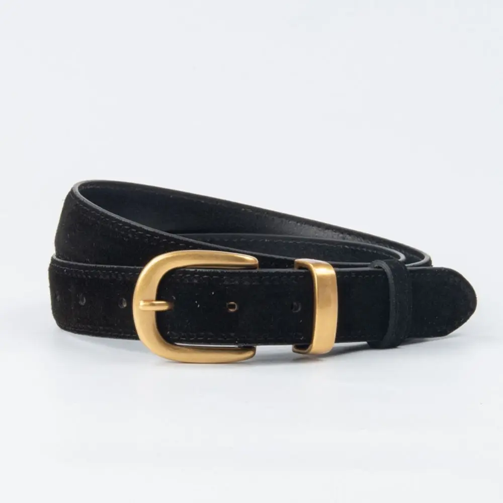 Fashion Luxury Design Suede Leather Belt Casual Trendy Pin Buckle Waistband Versatile Business Waist Strap