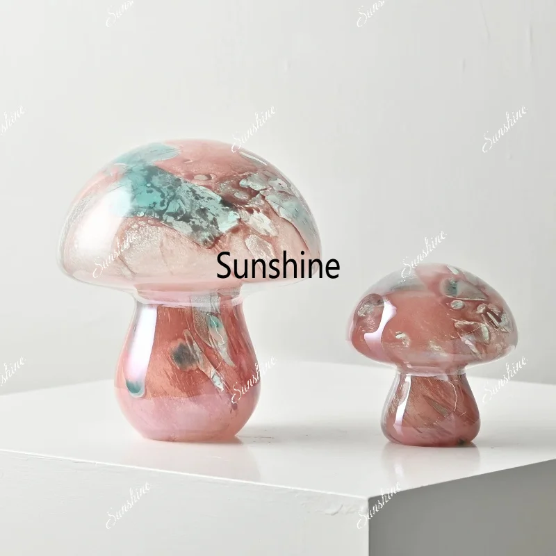 Medieval Art Abstract Glass Ornament Mushroom Children's Room Desk Ornament