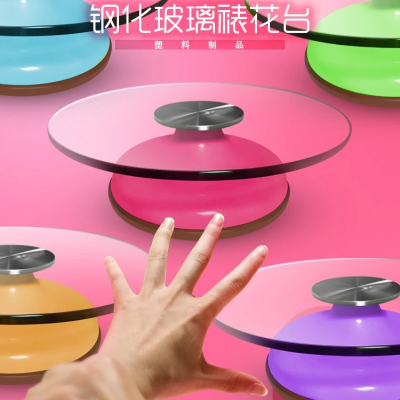 

12 INCH Baking Cake Turntable Tools Tempered Glass Birthday Plastic Ceramic Turntable Glass Turntable Flower Mounting Table