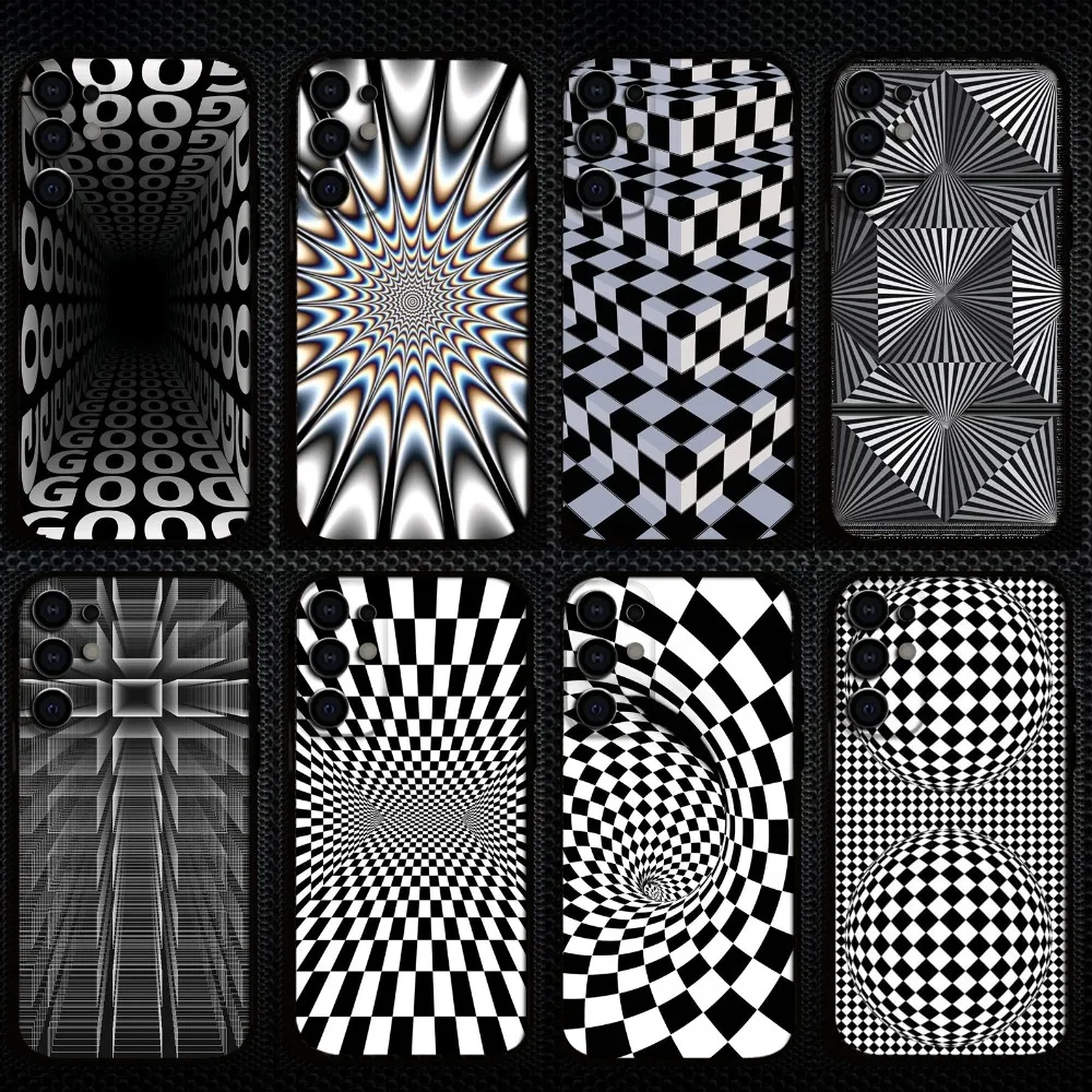 

Op Art - Inspired Geometric Maze Phone Case For Samsung S25/S24/S23/S22/S21/S20/Plus,Fe,Lite/Others Black Cover