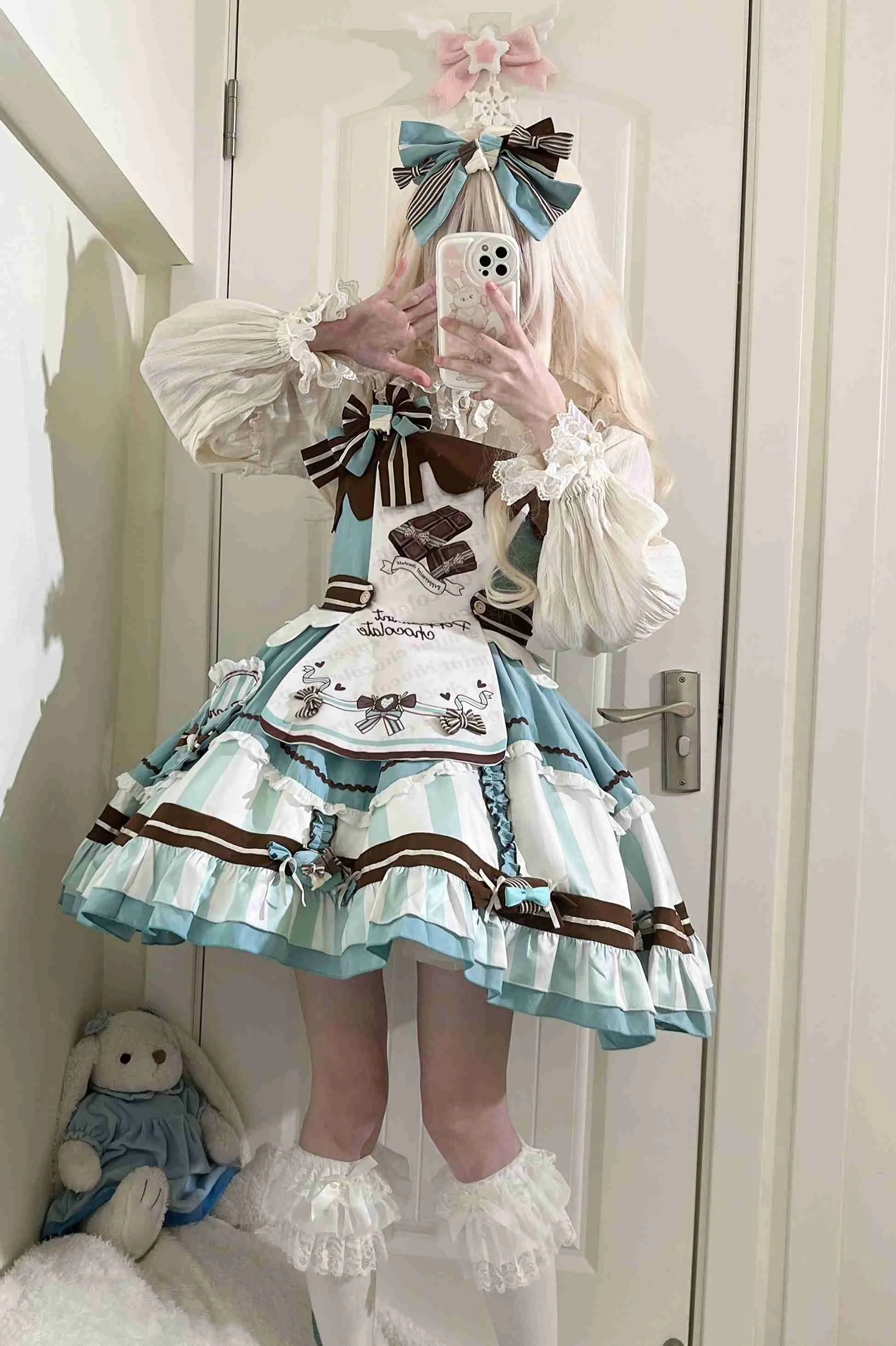 Japanische Traum Lolita Jsk Kleid Frauen Kawaii niedlichen Bogen Druck Bogen Spitze ärmellose Riemen Kleider Mädchen süße Prinzessin Party Vestidos