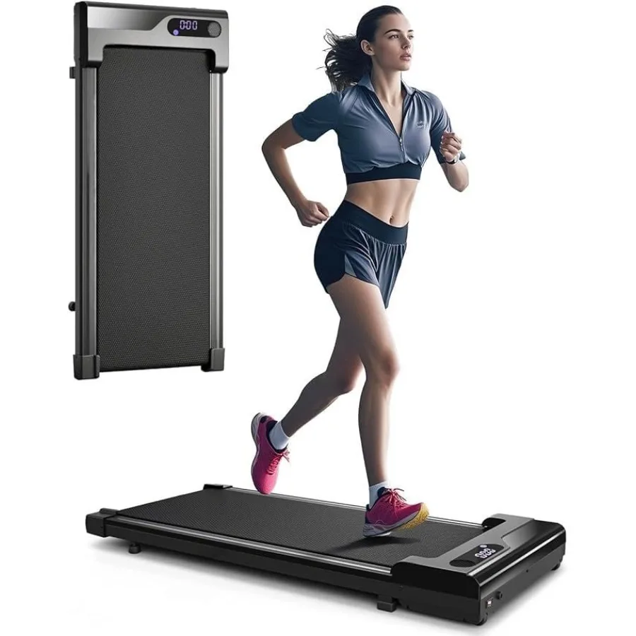 

Walking Pad Treadmill for Home Office Use: Portable Mini Walking Pad in Black Compact Flat Design Ideal for Small Spaces and In