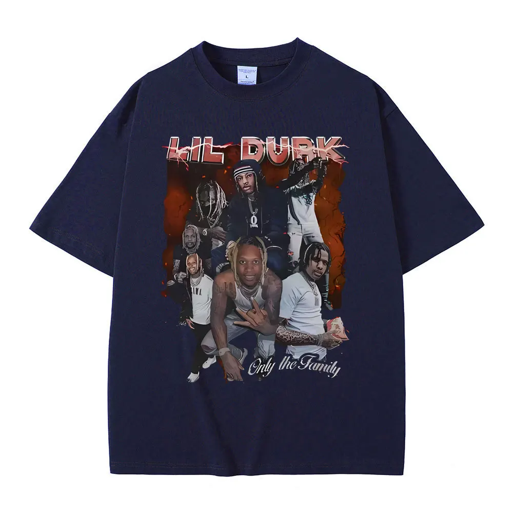 Limited Rapper Lil Durk Only The Family Graphic T-shirts Men's