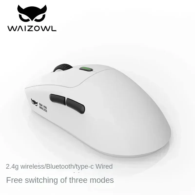 Waizowl OGM Pro Customize Ergonomics Mouse 3 Mode Wireless Bluetooth Wired E-sports Light Weight Gamer Mice Laptop Accessories