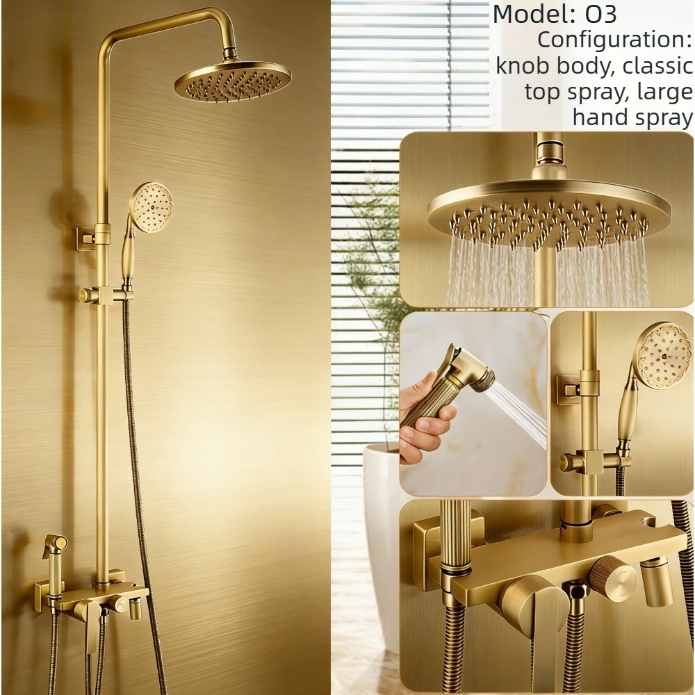 

Brass classic rain shower set, bathtub faucet shower system