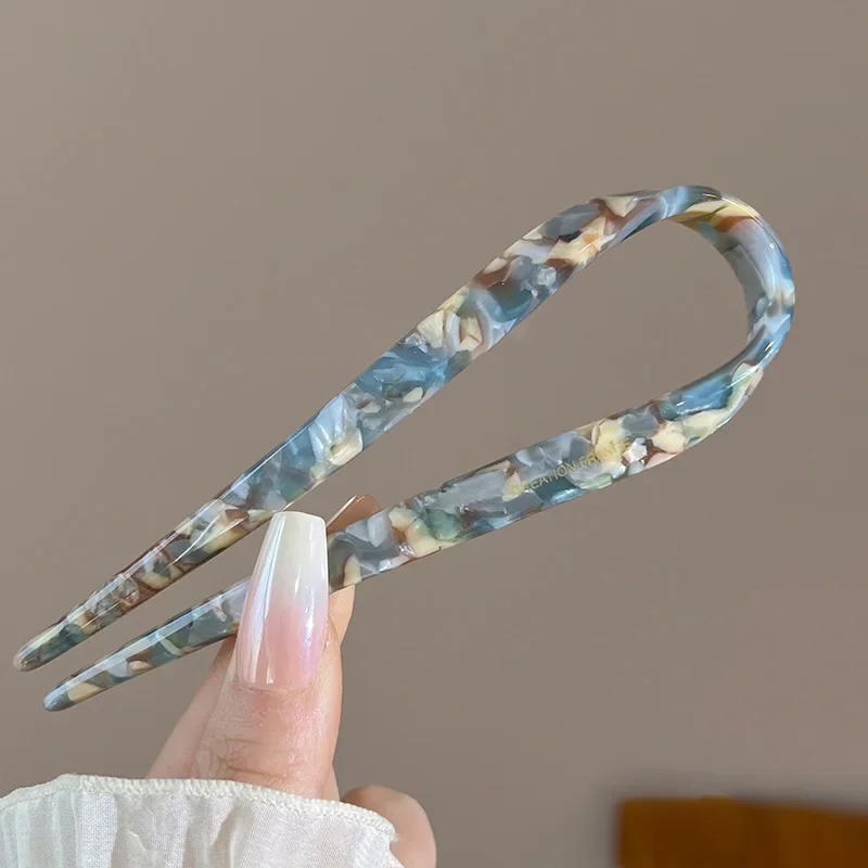 U 字型アクリルヘアクリップ女性のための韓国スタイルポニーテールヘアピンファッションガールヘアカーラーヘアピン