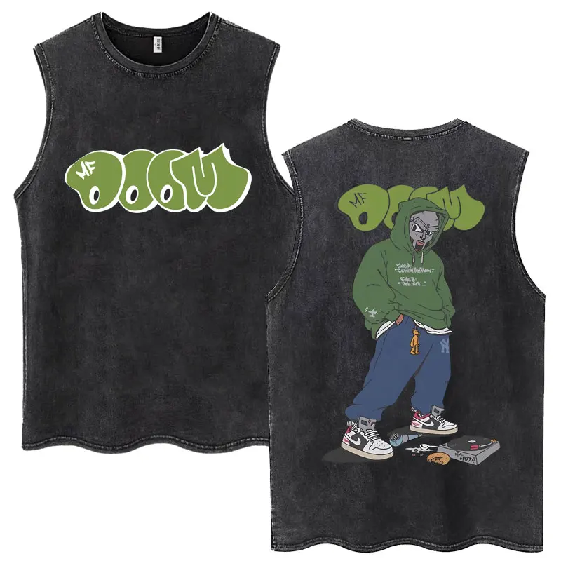 

Rapper Mf Doom Washed Tank Tops Men Women Hip Hop Vintage Sleeveless T Shirt Loose Cotton Fashion High Quality Vest Streetwear
