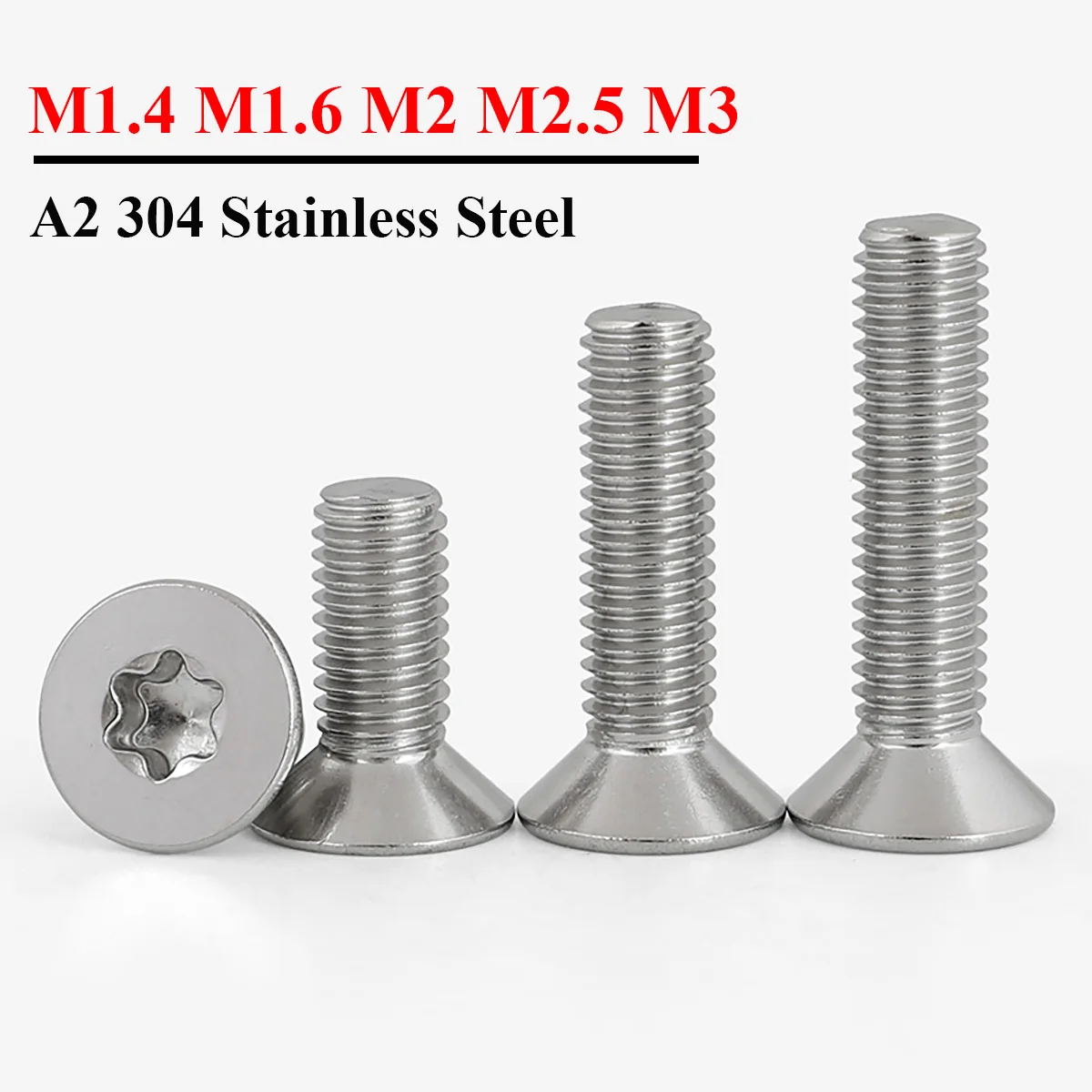 50/100pcs M1.4 M1.6 M2 M2.5 GB2672 Torx Button Head Screw 304 Stainless Steel Six Lobe Torx Pan Round Head Bolts Length 3mm-30mm