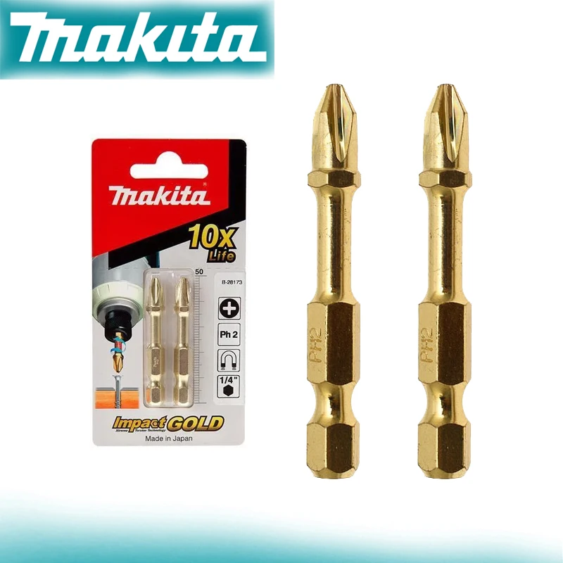 

Makita B-28173 Gold Torsion PH2 50MM 2-Pack Screwdriver Bit Sturdy Durable Tools Accessories