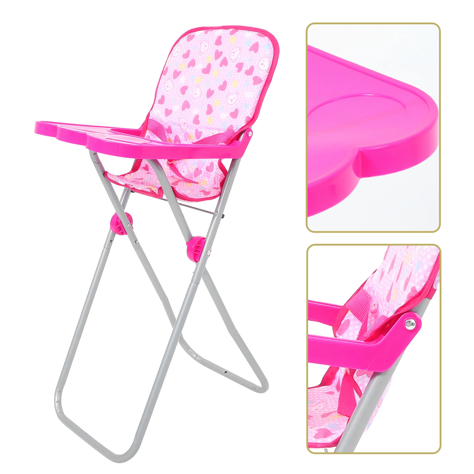 Dining Chair Toddler Toys High Party Games Highchair Stroller Play House Accessories Iron Travel Movable for Dolls