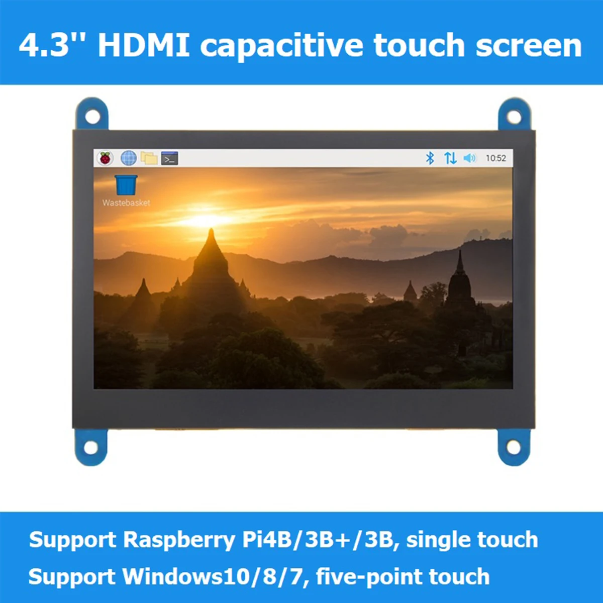 Display Raspberry Pi HDMI da 4.3 pollici touch screen capacitivo USB per Raspberry Pi 3B +/4B