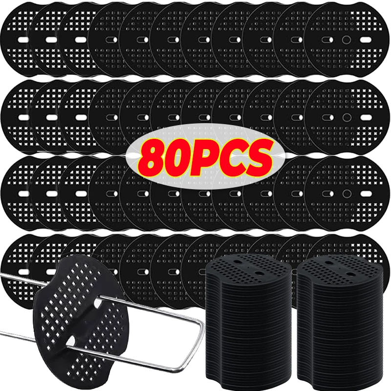 

10/80pcs Plastic Gaskets U-shaped Nail Gaskets Garden Landscape Staple Gasket Pins Pad Outdoor Barrier Yard Tent Fixed Peg Pads
