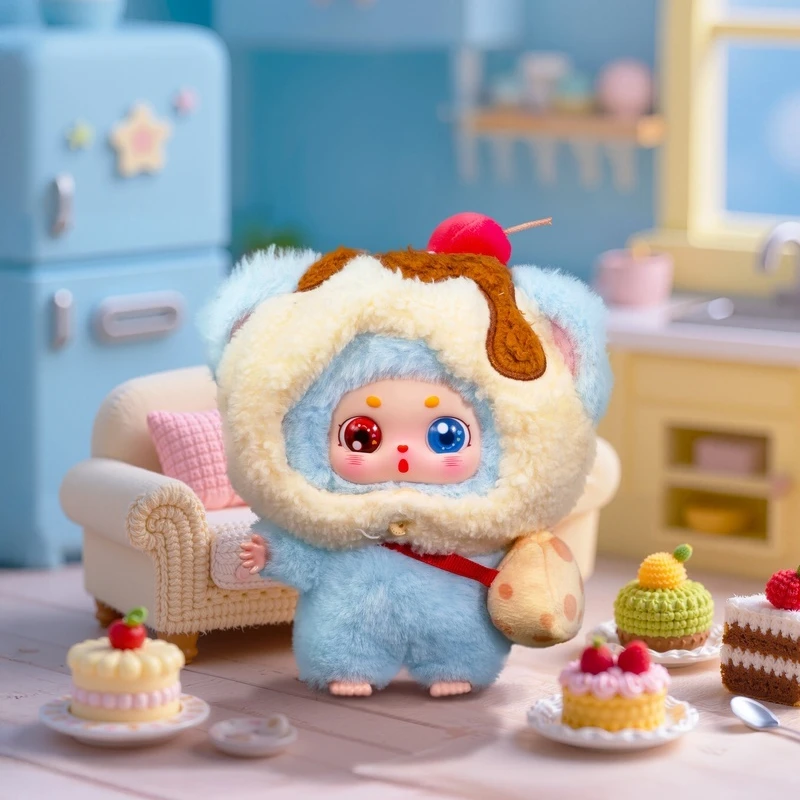 정품 재고 베이비 쓰리 리틀 처비 빈 오늘 뭐 먹어야 할까요 시리즈 블라인드 박스 귀여운 비닐 플러시 인형 백팩 펜던트 선물