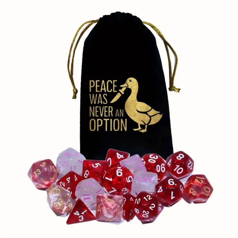 VIKAMA Peace Was Never an Option Gift Bag Black Drawstring Pouch with a Gold Duck Design Perfect for Dice Cards Game Travel view 2