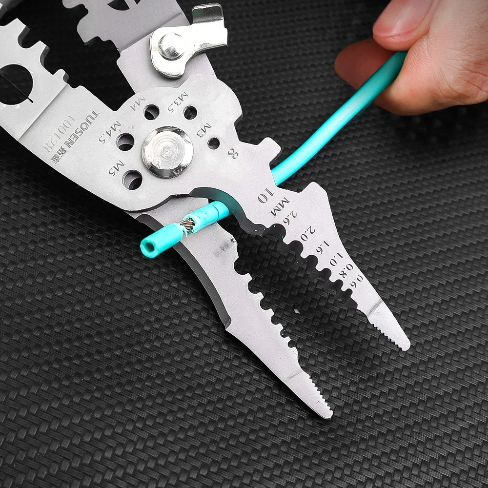 Wire Stripper Tools Electrician Decrustation Pliers Multifunctional Crimper Cable Cutter 4-in-1 Professional Wire Repair Tools