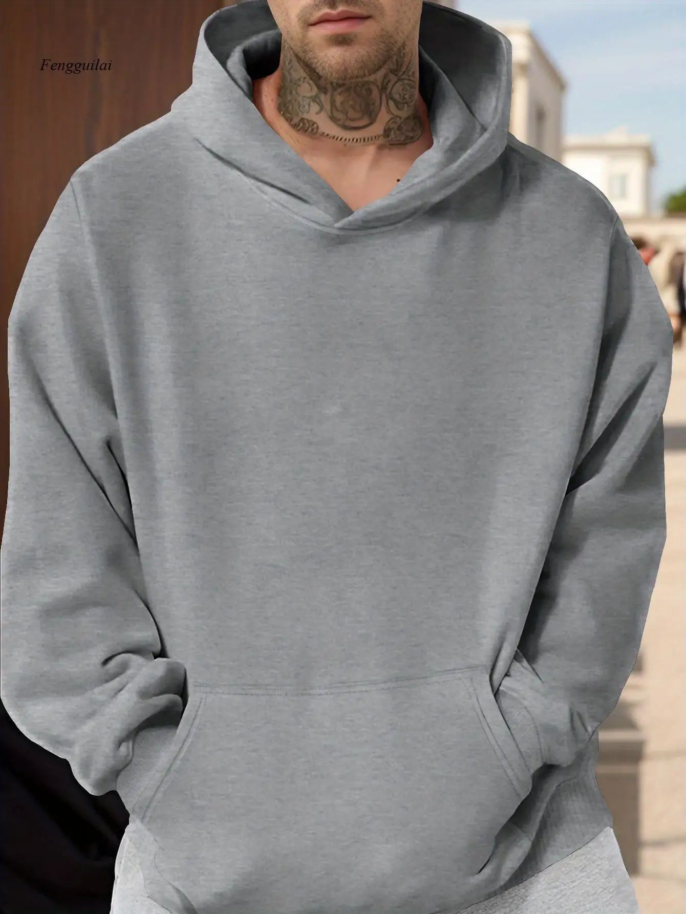 هوديي - سترة بغطاء للرأس برسومات Disc Golf Backswing Action - قماش ثقيل الوزن للرياضات الخارجية والملابس الكاجوال #4