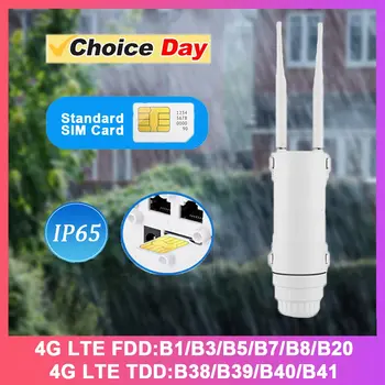 KuWFi CAT4 Venkovní 4G LTE router 300Mbps 2.4G Bezdrátový Wifi router Široký dosah Podpora 64 uživatelů 24V POE Odnímatelné antény VPN 10 nejlepší prodej 4G LTE router s venkovní anténou - №9